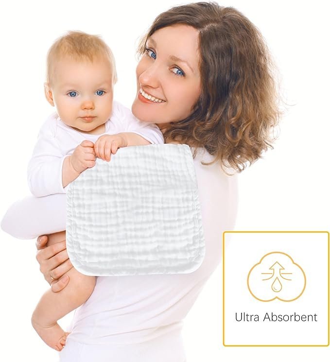 12-Pack Muslin Burp Cloths - Image 2