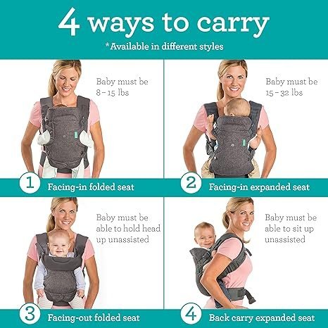Flip Advanced 4-in-1 Baby Carrier – Ergonomic & Convertible for Newborns to Toddlers (8–32 lbs) - Image 2