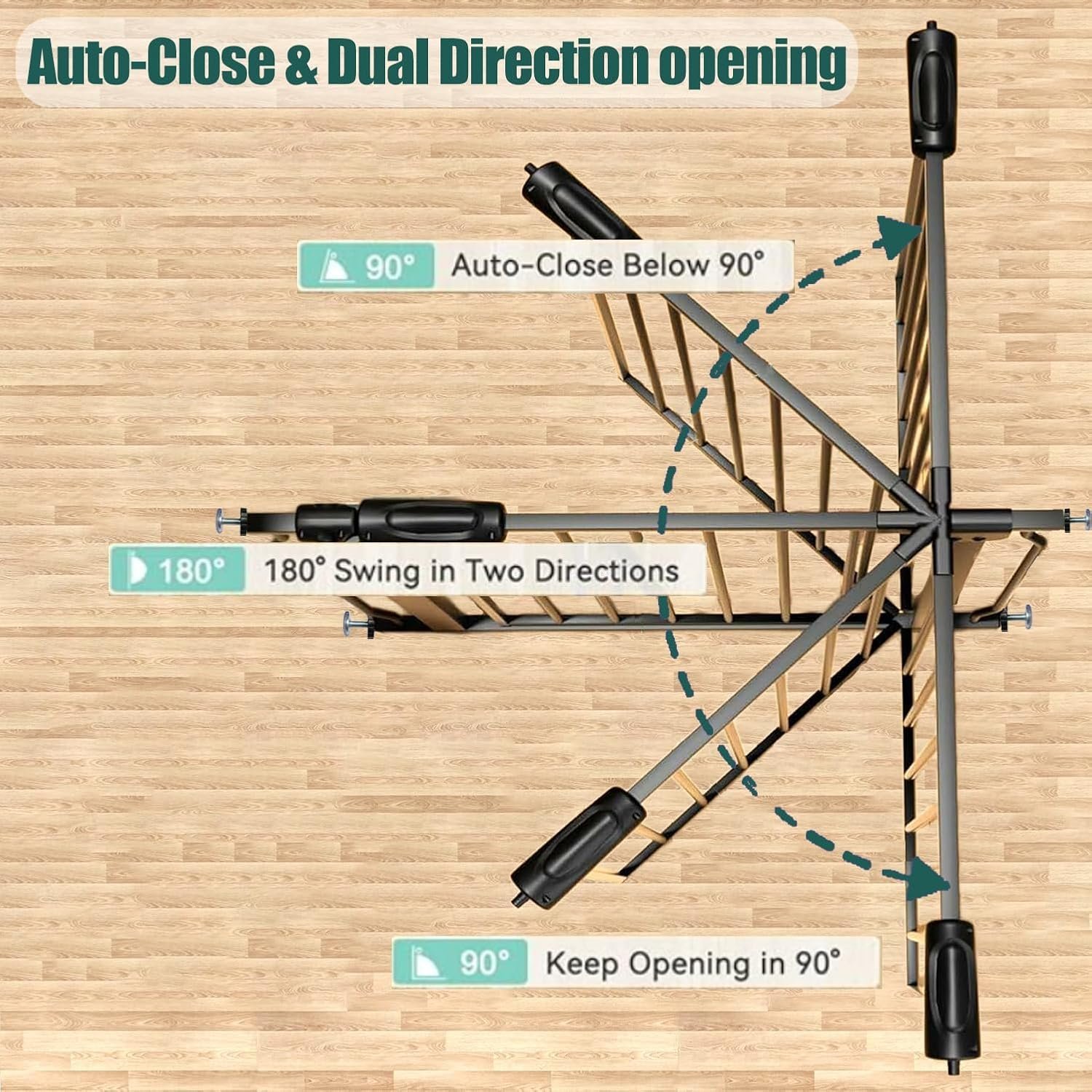 Extra Wide Baby Gate with Auto-Close - Image 3