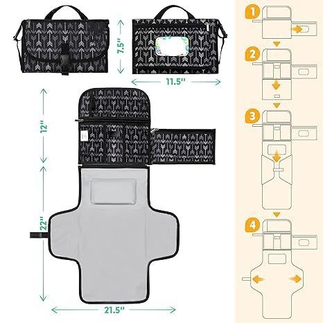 Portable Diaper Changing Pad with Built-In Pillow - Image 3